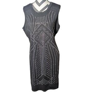 Say What 3X Black Rhinestone Embellished Mini Tunic Dress